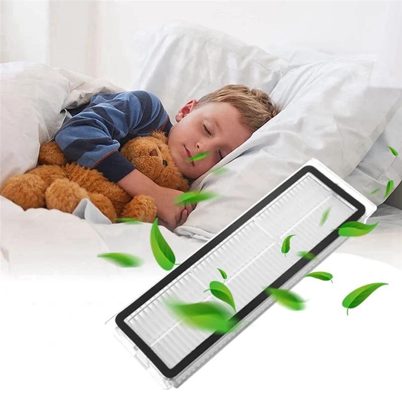 Dreame W10pro 로봇 진공 청소기 부품 교체-AT30 용 청소 브러시가있는 9 PCS HEPA 필터