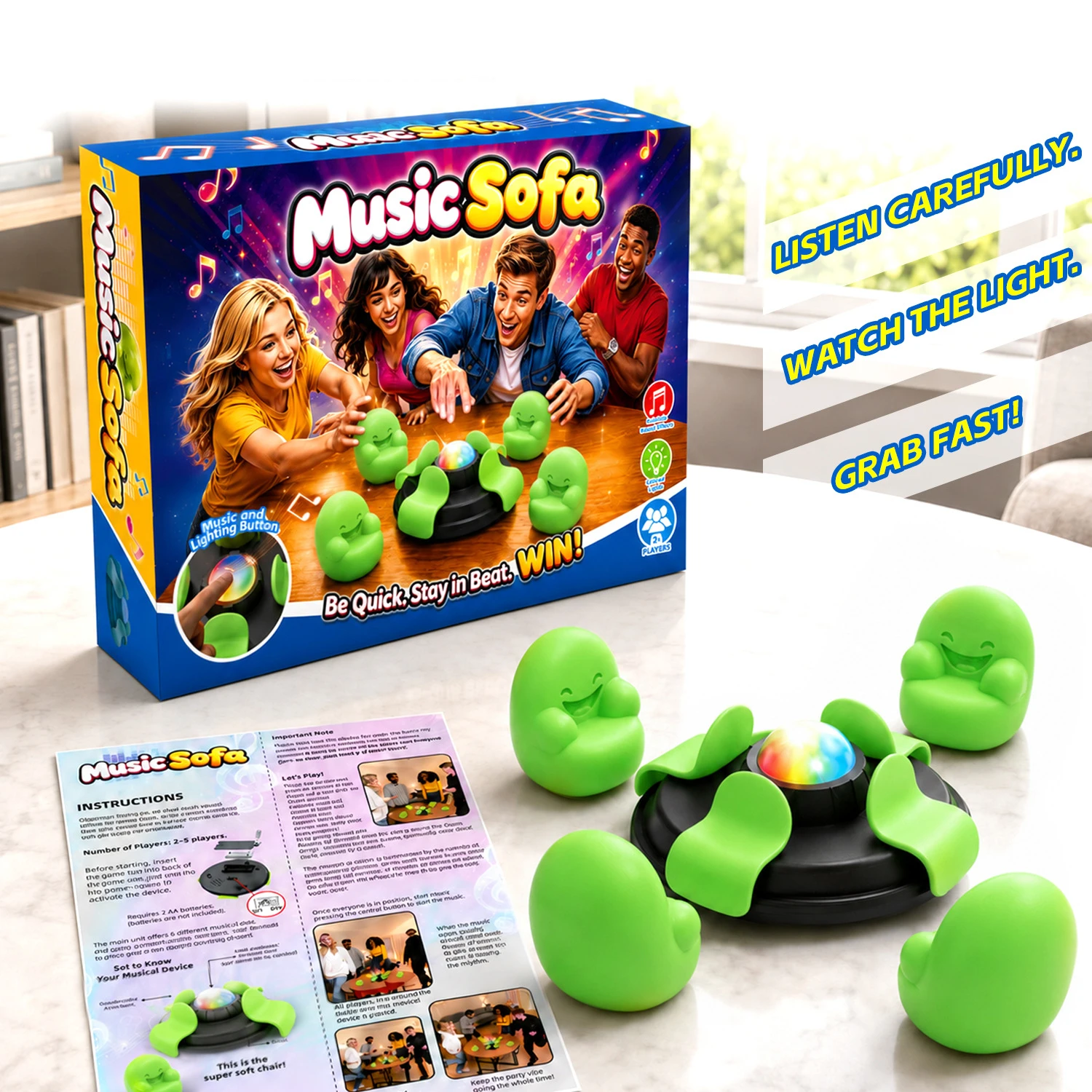 Interactive Tabletop Game Party Game 2-6 Players Speed Reaction Challenge Toy Fun Family Game Holiday Gift