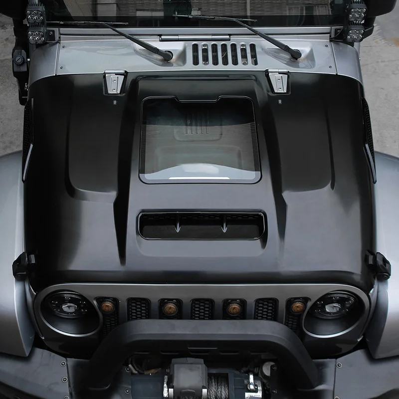 High Quality 4X4 Offroad Engine Hood Bonnet Hood Cover Exterior Modification Parts Fit for Wrangler JK JL JT