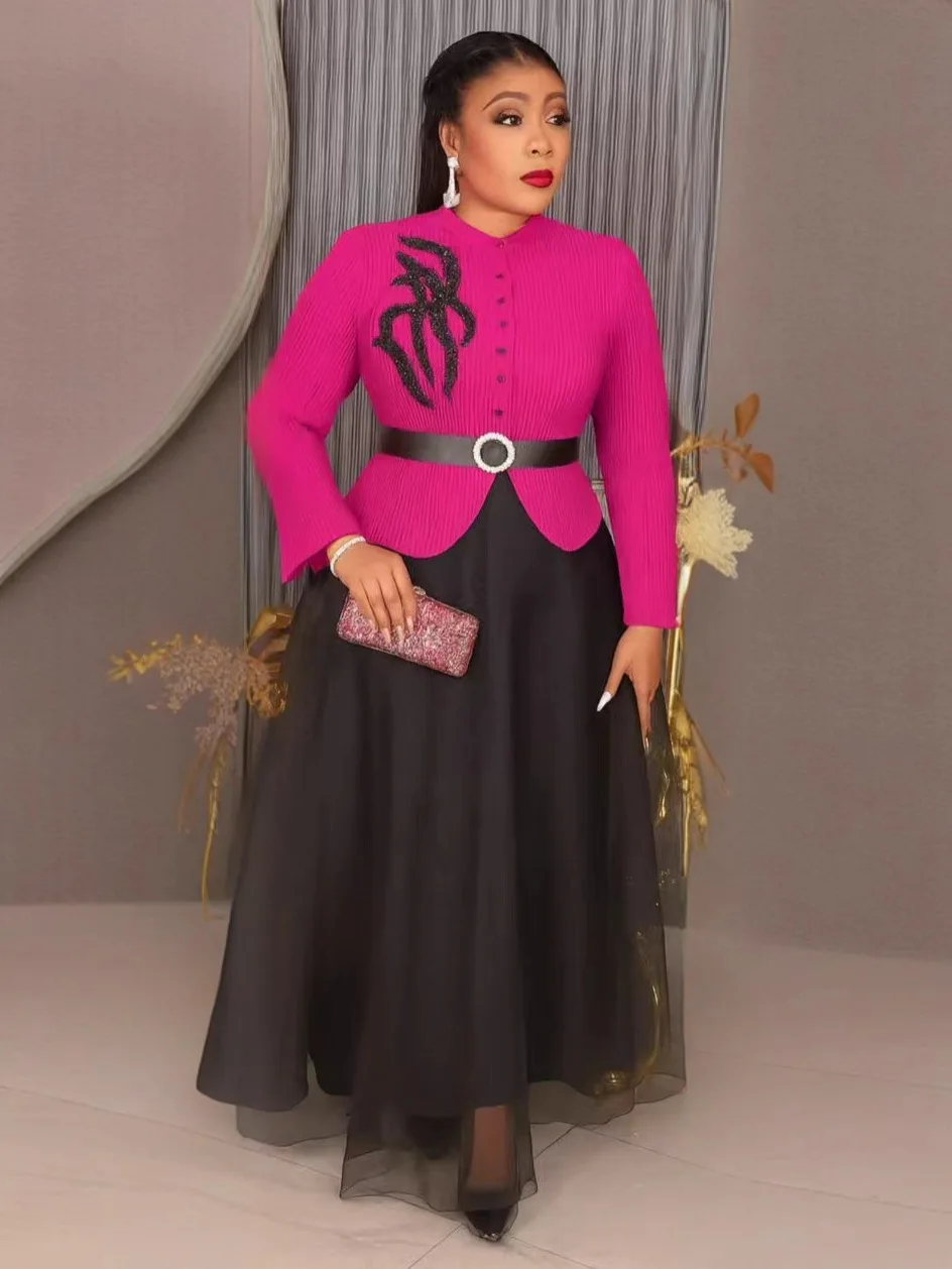 

Осенний новый плиссированный модный топ с принтом Miyake + свободная плиссированная юбка, комплект из двух предметов, женская одежда 2025 г.