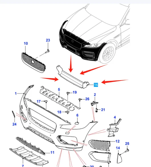 T4A8365 Foam Insert For JAGUAR F-PACE X761 2016-2023 image 2