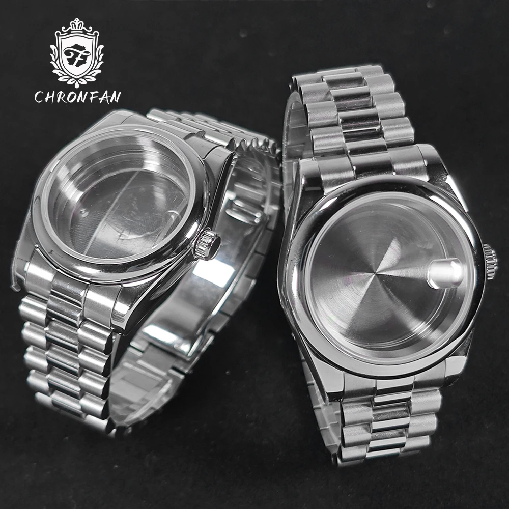 36MM/39MM DATEJUST Cassa per orologio Bracciale presidenziale Cinturino adatto al movimento NH34/35/36 Vetro zaffiro 200m Acciaio 316L impermeabile