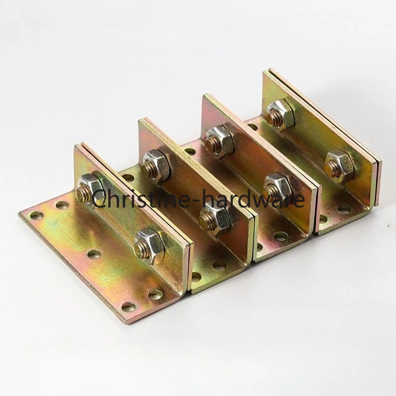 

1 Set (4PCS) Stainless Steel 304 Thick Hinge Bed Insert Accessories Furniture Iron Corner Code Invisible Bed Hardware Hinge