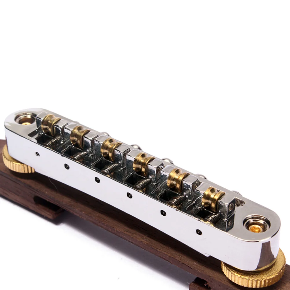 

Rosewood Adjustable Guitar Bridge Nickel Roller Saddles Tailpiece Replacement Jazz Guitar Parts Durable 138mm