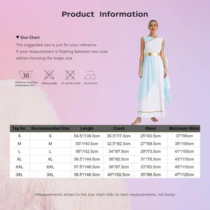Griechische Gottheit Cosplay -Kostüm für Frauen, Halloween, Chiffon, Goldene Garnison, altes Kleid Toga, Griechisch, Griechenland, Römische Göttlichkeit, Königin Rollenspiel Robe 11 Hauptverkaufsbad Griega - №9