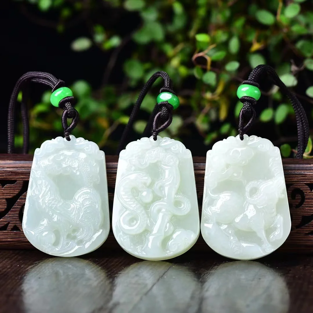 Exquisite Hetian Jade Zodiac Pendant Jewelry 3179#-3184#