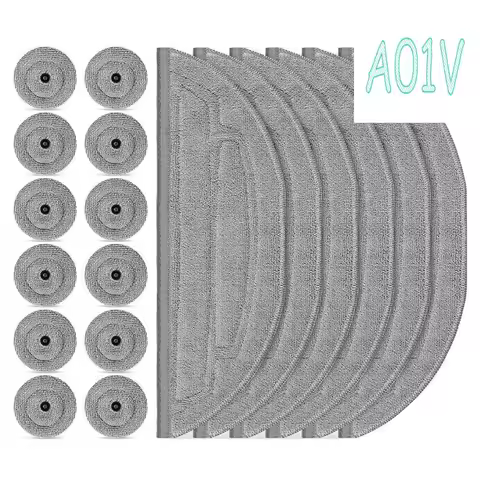 A01V-Mop Pads Refills For Roborock S8 Maxv Ultra / S8 Max Ultra Robot Vacuum, Dual Sonic Vibrations Modules, Edge Mop Pads