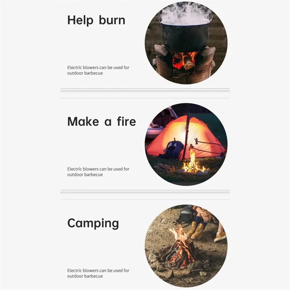 

AA98 DC12V 1.5A BBQ Blower Fan Smelting Metal Cooling Fans Portable Handheld Barbecue Blower Camping