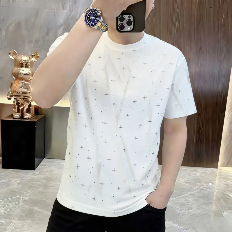 2026 Summer Men's New Style Short-Sleeved T-Shirt Fashion Casual Trend Polo Shirt Men's Shirt