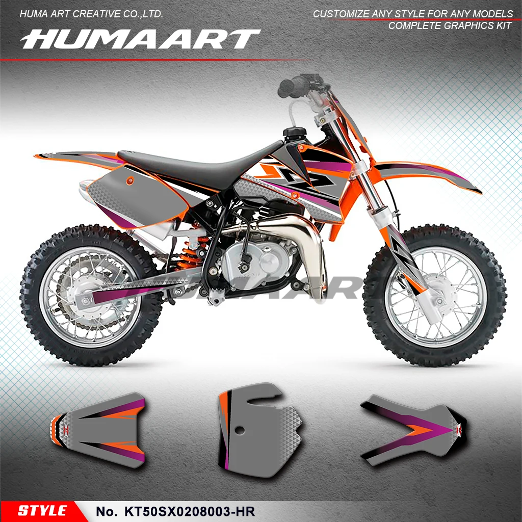 

HUMAART Graphics Kit Motorcycle Stickers for KTM 50 SX SX50 2002 2003 2004 2005 2006 2007 2008 Protector, KT50SX0208003-HR