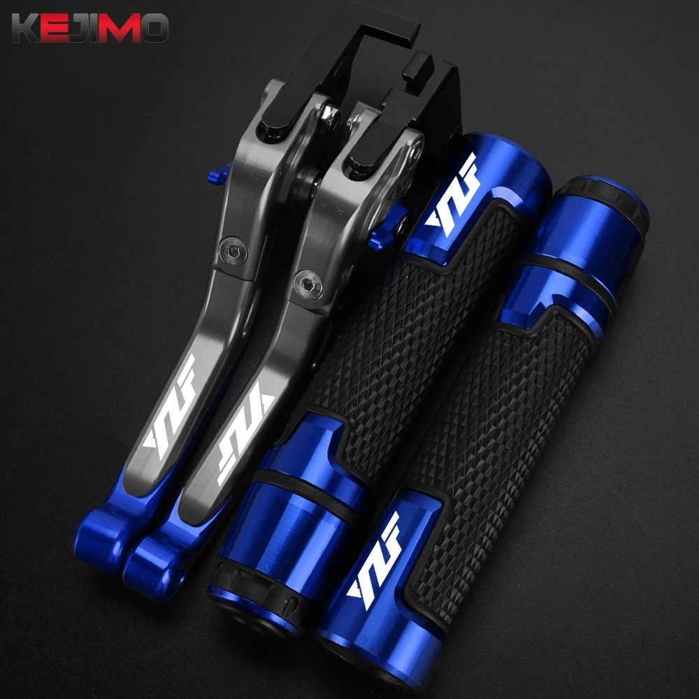 CNC الألومنيوم لياماها YZF YZF 600R R1/R3/R6/R7/R15/R125 yzf دراجة نارية قابل للتعديل دواسة فرامل رافعة اليد القبضات المقود ينتهي