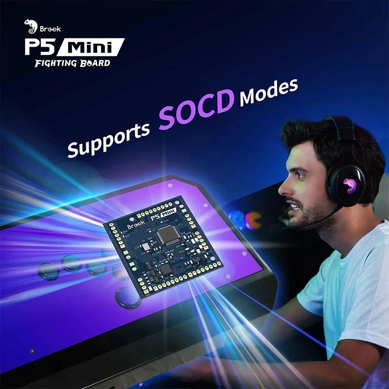لوحة القتال الصغيرة Brook P5 Mini Hitbox PCB PS5 جهاز تشفير ألعاب القتال للكمبيوتر/NS/PS3/PS4/PS5 Tekken 8 #5