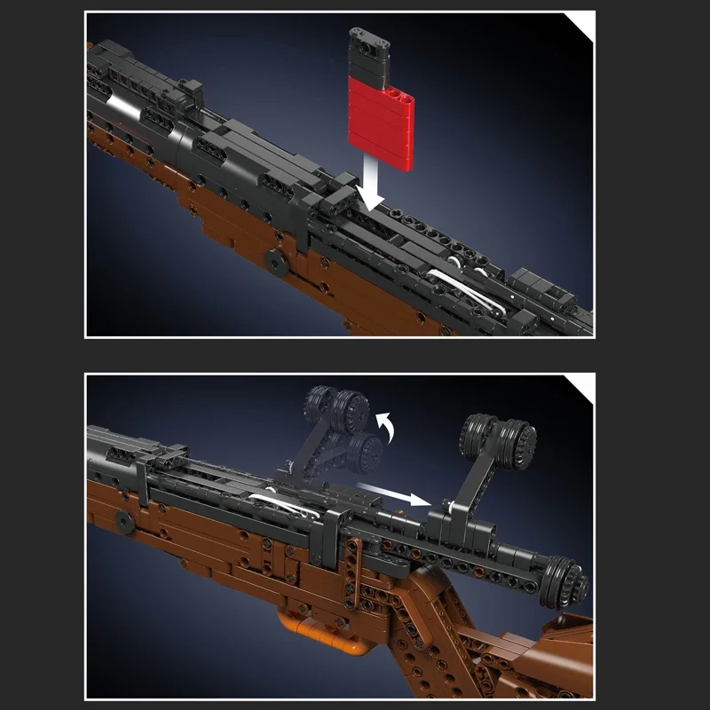 Mould King 14002 1117PCS Block Gun Toys The MOC 98K Sniper Rifle Building Block Set Assembly Brick Gun Model Kids Christmas Gift