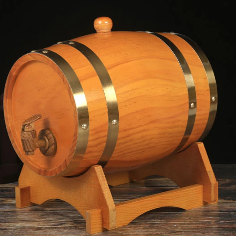 Oak Barrel, 1.5 L / 3 L Oak Storage Barrel Built-in Foil Liner to Store Your Own Whiskey, Beer, Wine, , ,C