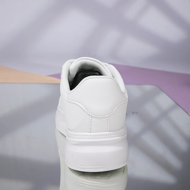 Neue Weiße Damen-Tennisschuhe mit Schnürung Modische Komfort-Sportschuhe aus PU-Leder Lässige Walkingschuhe – Detail 6