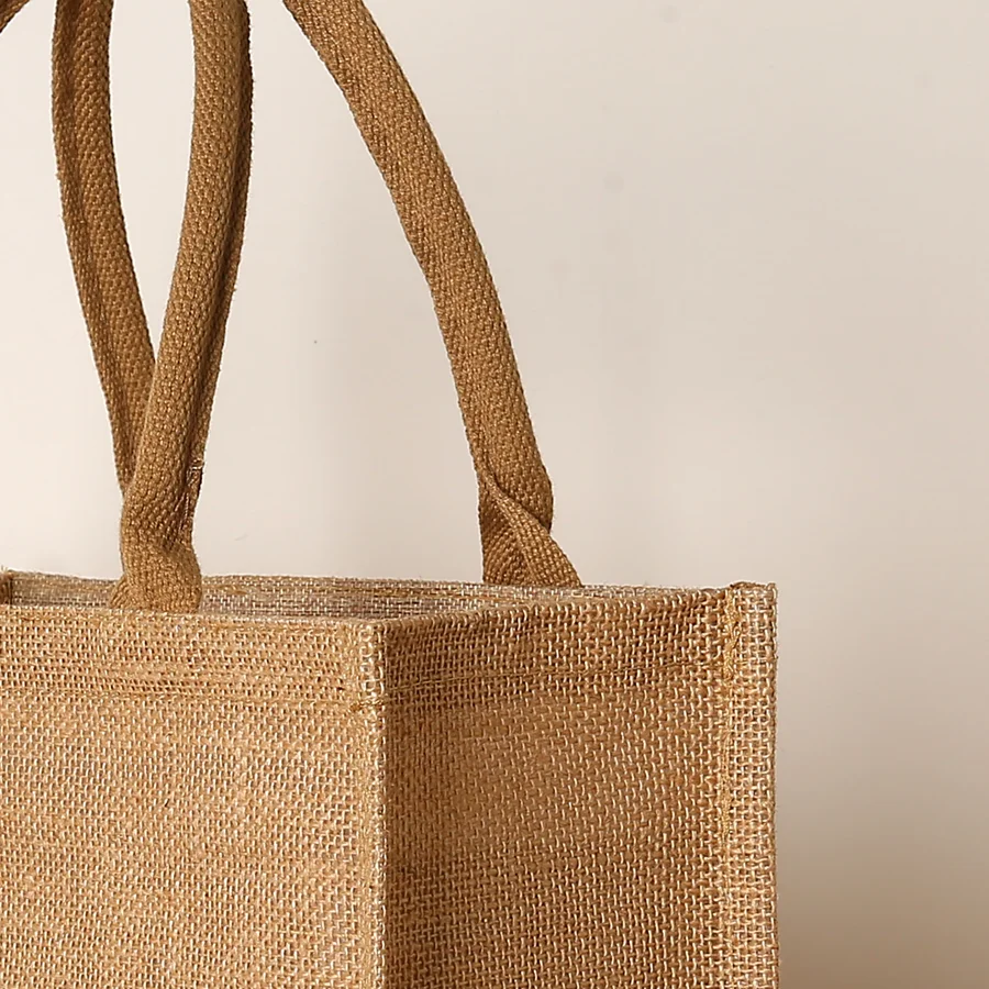 Sac fourre-tout en jute pour femmes, sac de shopping de grande capacité, sac de rangement de voyage, sac à main à bouche ouverte pour hommes
