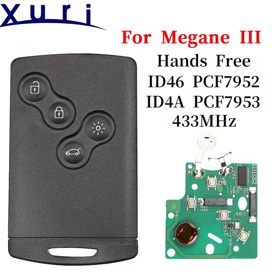 Xuri 433MHZ Are suitable for Renault Megane 3 Coreo car keys, two blades 7952-46CHIP and 7953M-4A CHIP