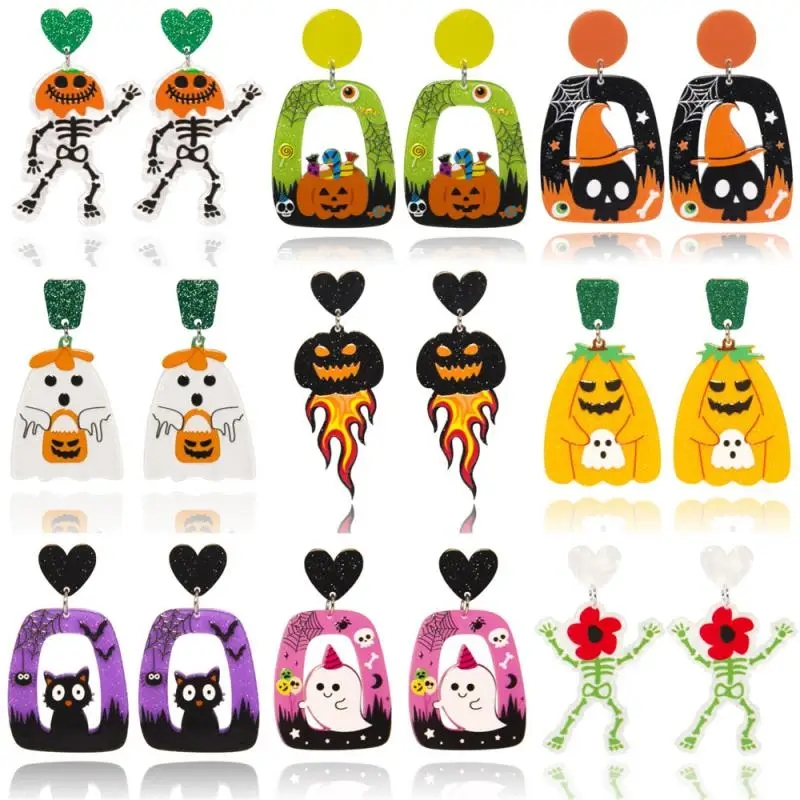 1/5PAIRS Cartoon Handmade Earrings Not Easily Damaged Fashion Earrings Exquisite Ghost Earrings Exquisite Workmanship