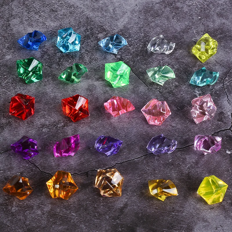 Pions diamantés en cristal acrylique, pierres irrégulières, accessoires de jeu de société, échec, 10 couleurs, 14x11mm, 50 pièces