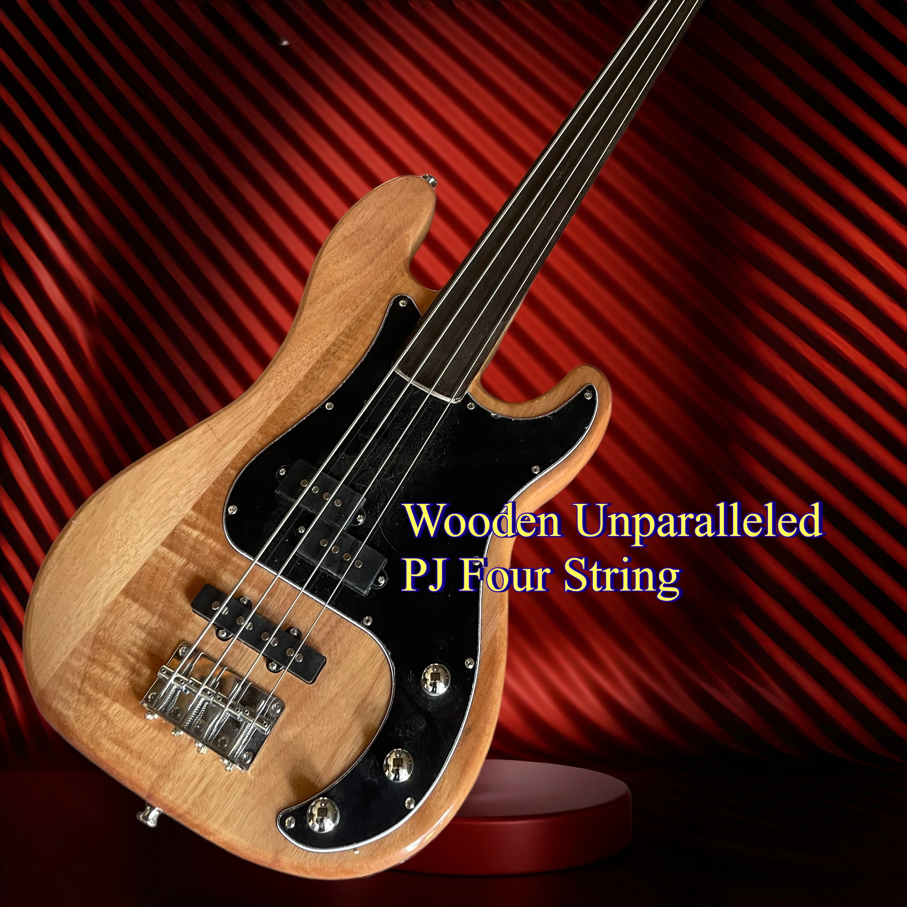 Bass Guitar Fretless - Wooden Unparalleled PJ Four String Electric