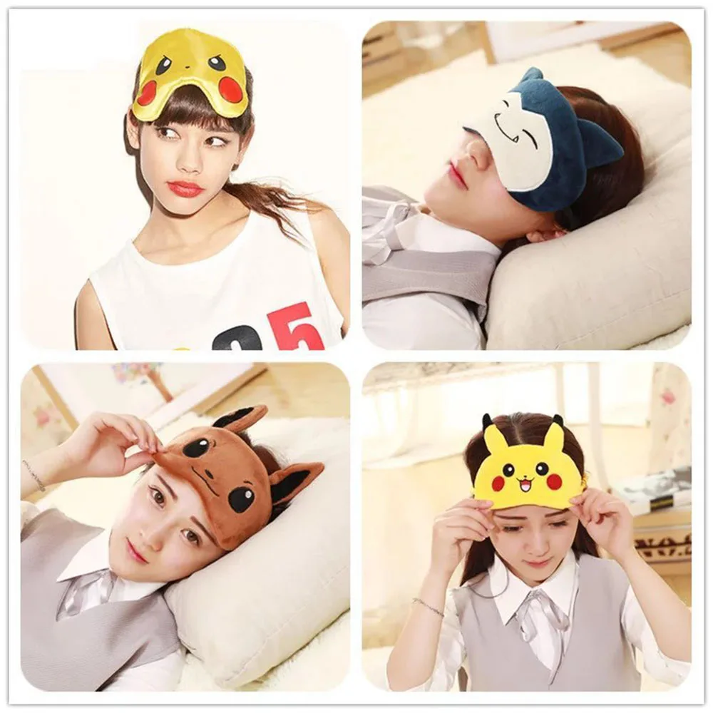 New Pokemon Snorlax Sleep Mask Eye Mask Eyeshade Cover Shade Eye Patch Soft Squirtle Kawaii Blindfold Pikachu Cosplay Eyepatch