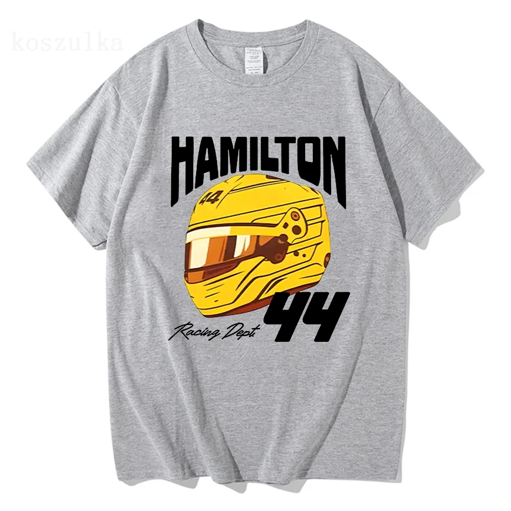 Lewis Hamilton Helmet T-shirt Men's Women's Summer Cotton Y2K Clothing Fashion Short-sleeved Top Unisex Streetwear - view 3