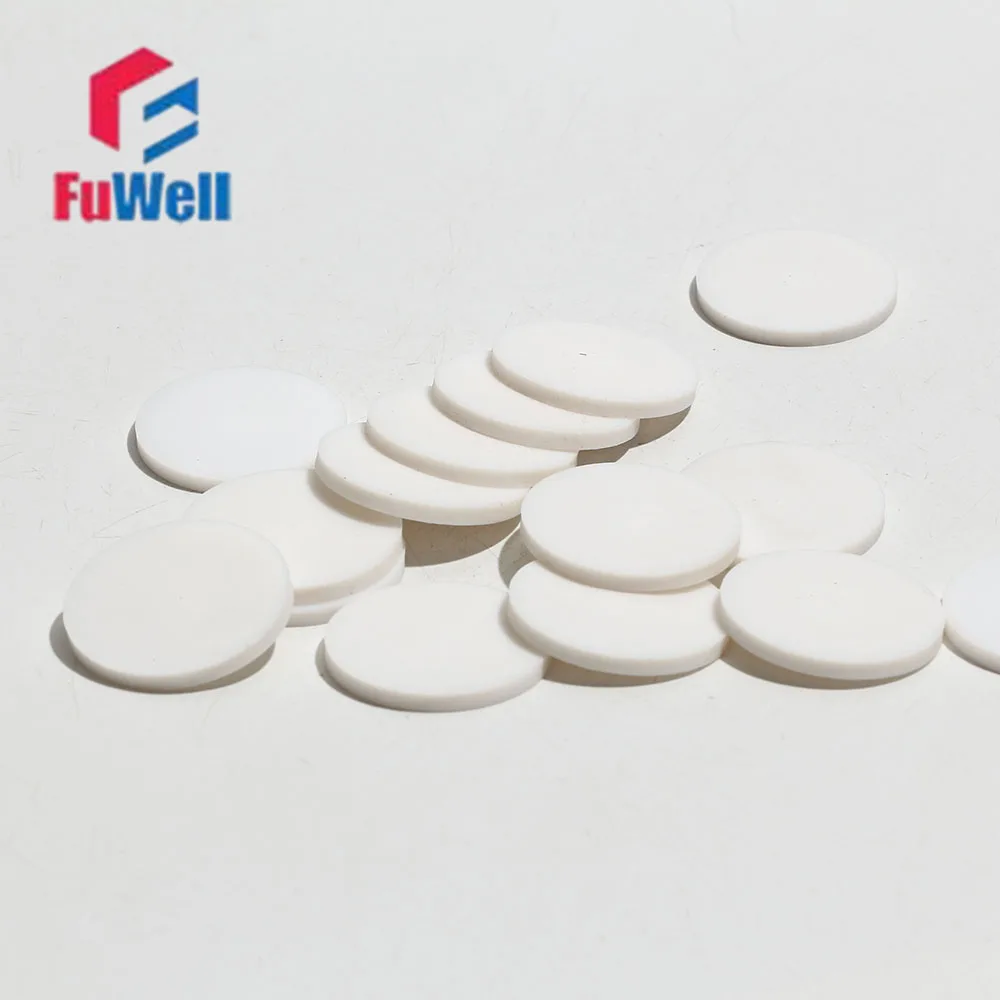 Fuwell 2 قطعة PTFE القرص الصلب Polytetrafluoroethylene حشية مستديرة مقاومة للتآكل قرص بلاستيكي لوحة قطر 50x6 مللي متر ~ 100x10 مللي متر