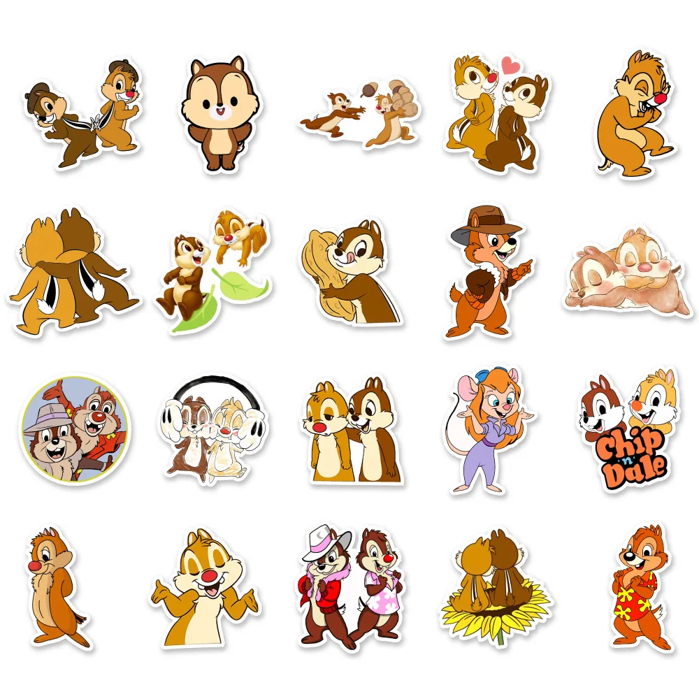 10/30/50PCS Disney Chip and Dale Cartoon Sticker DIY Phone Bicycle Laptop Luggage Skateboard Graffiti Decals Fun for Kid Toy