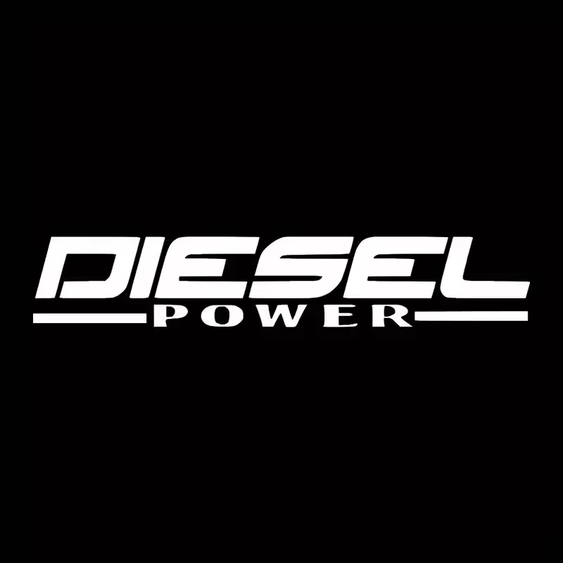 2D Flat, 2D Flat Diesel-Powered Decorative Sticker- Bold Yellow Decal on Black Background, Suitable for Cars, Trucks, Motorcycle