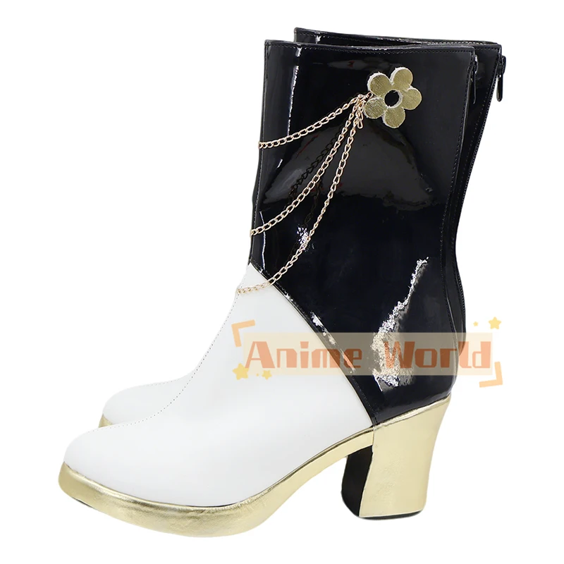 Chaussures de Cosplay du film animé KPop Mira pour enfants et adultes, bottes noires dorées pour femmes, jeu de rôle pour fête de carnaval d'halloween