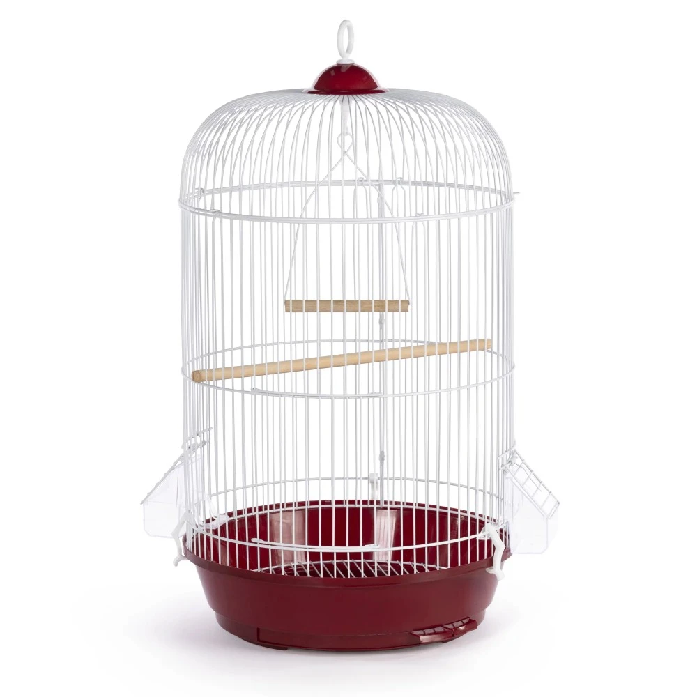 

Round Bird CAGE for Small Size Birds Flight, Cockatiel Lovebird Finches Canary Parakeet Aviary Budgie Red - Small