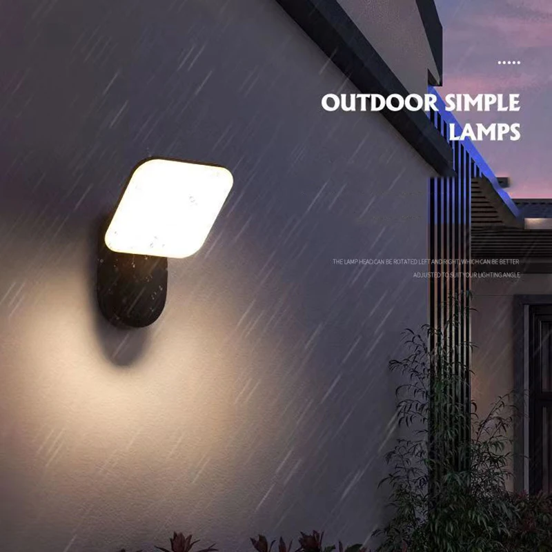 Lámparas LED de pared blancas cálidas, iluminación Simple para exteriores, impermeable, decoración de jardín, patio, pasillo, escalera, 12W