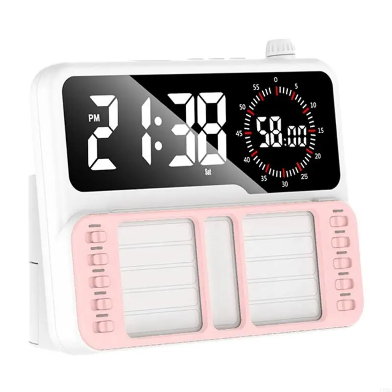 CORA Type-C Charging Timer Alarm Clock with Large Display and Timer Support for Home Schedule Planning on Study Desks