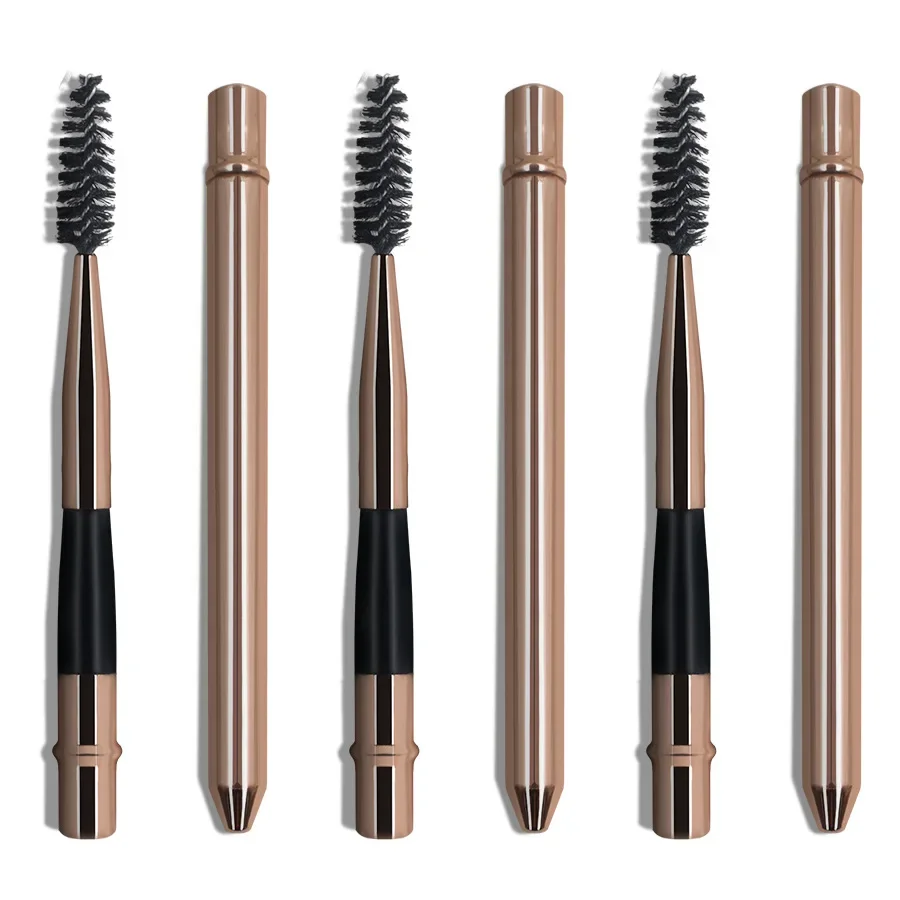 1pcs Metal Tube Eyelash Brush Bright Gold Silver Rose Gold Eyelash Brush Makeup Tool Brush Wholesale Beauty Cosmetics Tools