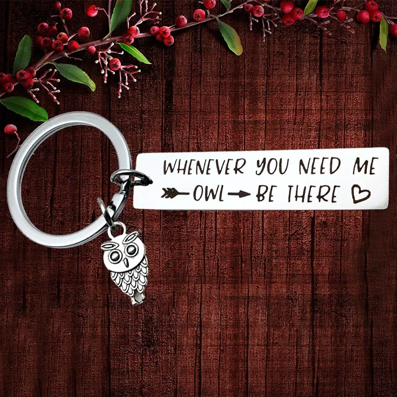 Charm BFF Friendship Keychain Pendant Owl Key Chain Keyring Whenever You Need Me Owl Be There