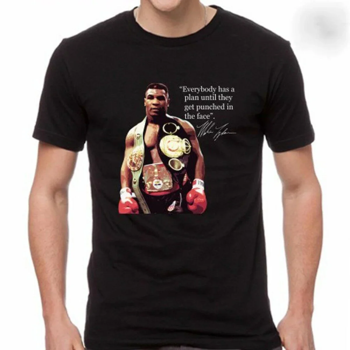 

Mike Tyson Boxing T-Shirt 100% Cotton O-Neck Summer Short Sleeve Casual Mens T-shirt Size S-3XL Men's Black T-Shirt