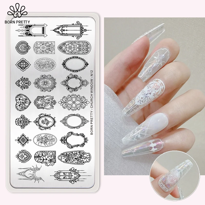 BORN PRETTY Nail Stamping Plates for Design French Nail Art Templates Printing Merry Christmas Image Stainless Stencil Tools