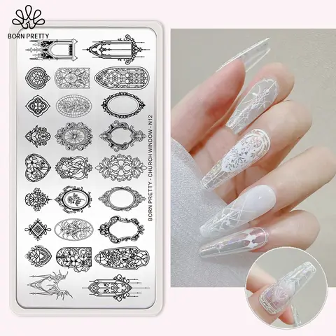 BORN PRETTY Nail Stamping Plates for Design French Nail Art Templates Printing Merry Christmas Image Stainless Stencil Tools
