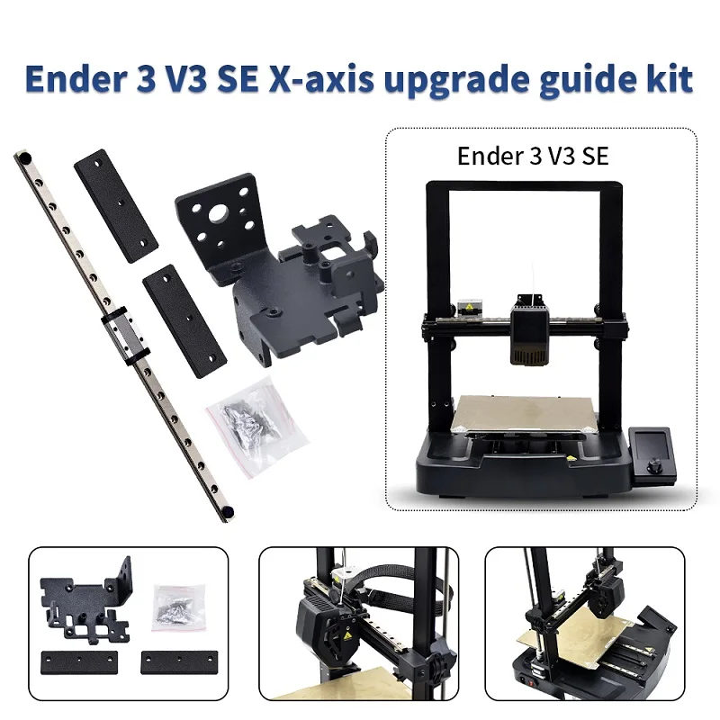 Imagem -05 - Ender v3 ke X-axis Duplo y Kit de Atualização com Placa Traseira Mgn9h 300 mm Guia Ferroviário Linear para Ender v3 se x y Eixo Impressora 3d