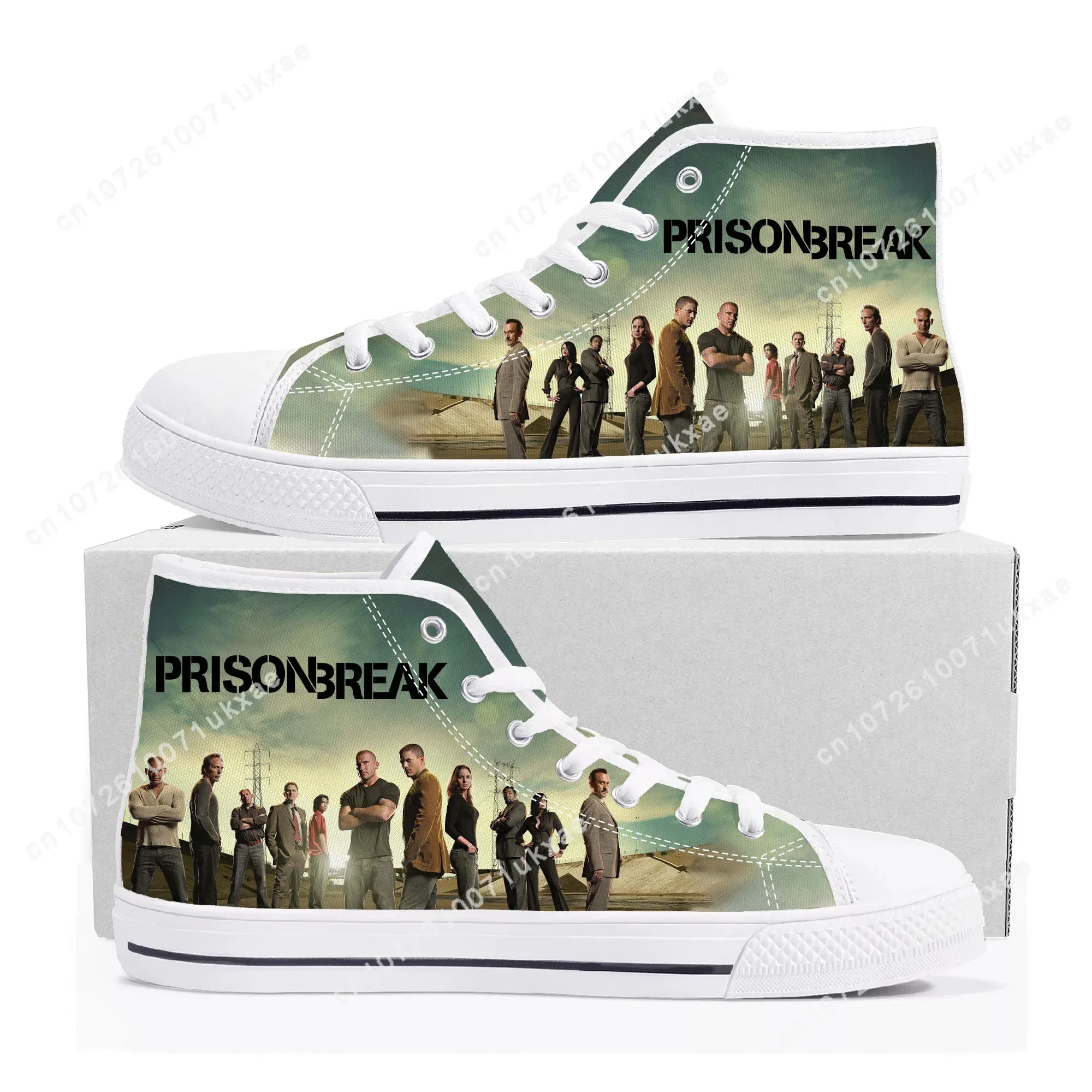 Prison Break High Top Sneakers Mens Womens Teenager Canvas High Quality Sneaker Casual Custom Made Shoes Customize DIY Shoe