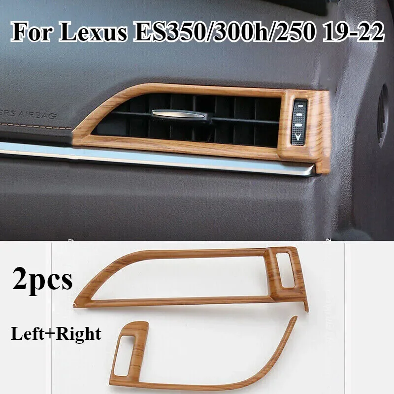 For Lexus ES350/300h/250 19-22 Wood grain ABS Side Air Vent Outlet Cover Trim 2x