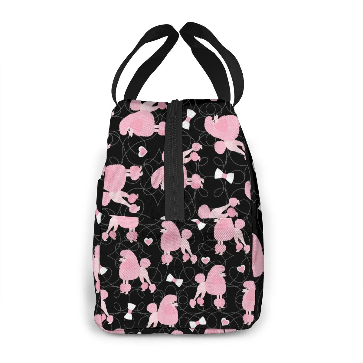 Pink Poodles And Bows Portable Insulated Lunch Bag For Women Men Cooler Tote Box For Travel Work