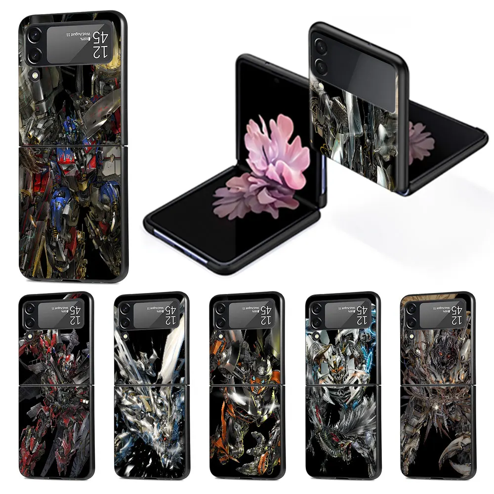 Optimus Prime Cybertron Sentinel Prime Case for Samsung Galaxy Z Flip 4 3 5G Hard Black Phone Capa Flip4 Flip3 PC Cover Zflip3