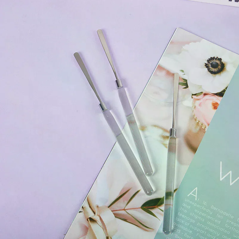 ไม้คนสีเล็บสแตนเลส 1 ชิ้น สำหรับผสมผงอะคริลิค น้ำยาเจลยูวี อุปกรณ์ทำเล็บ