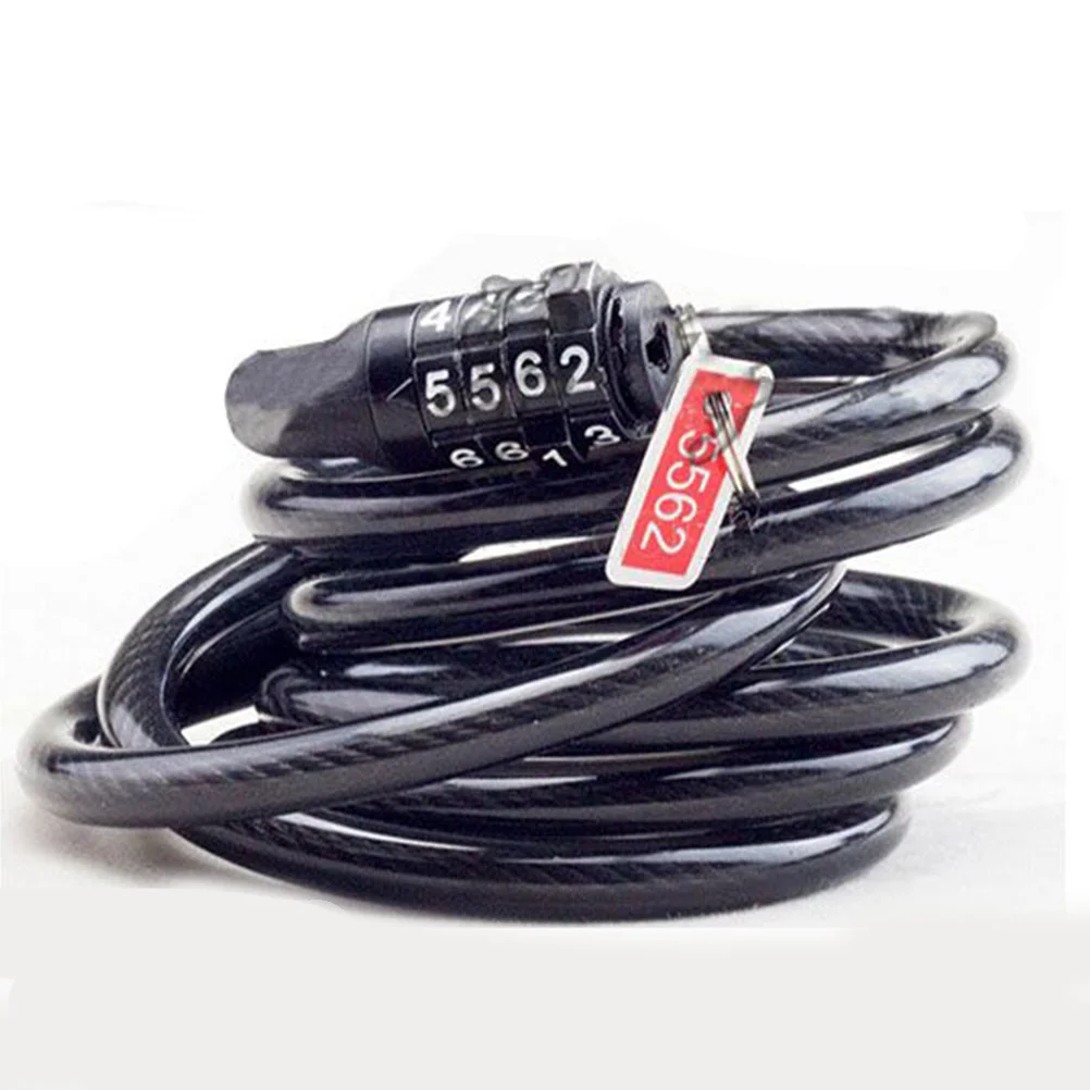 

4 Combination Bike Lock Heavy Duty Cable Chain Password Lock Steel Surface Anti-Theft for Bicycle Motorcycle Mountain Bike