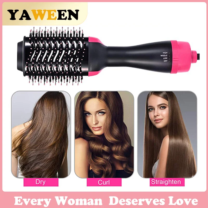 

Hot Air Brush Multifunction Curler Comb Styler and Straightening Brush Professional 1000W Electric Curling Iron Comb