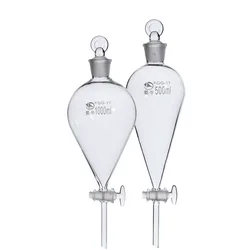 1Pcs 60ml-1000ml Pear-shaped separating funnel,Scale line Pear-shaped separating funnel,Ball-shaped separating funnel