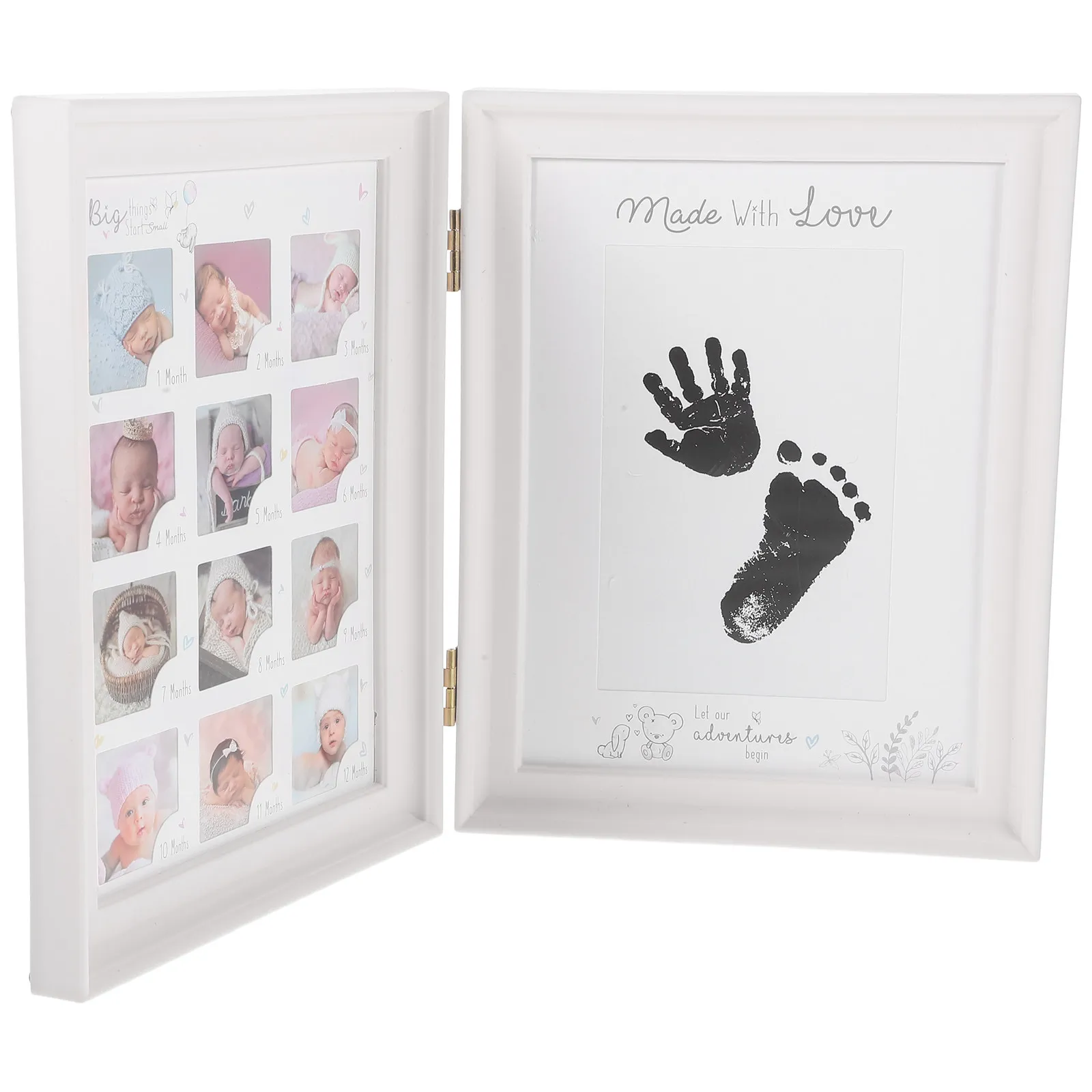 First Year Photo Frame Milestone Handprint Footprint Picture Frame Growth Memory Display Desktop Decoration