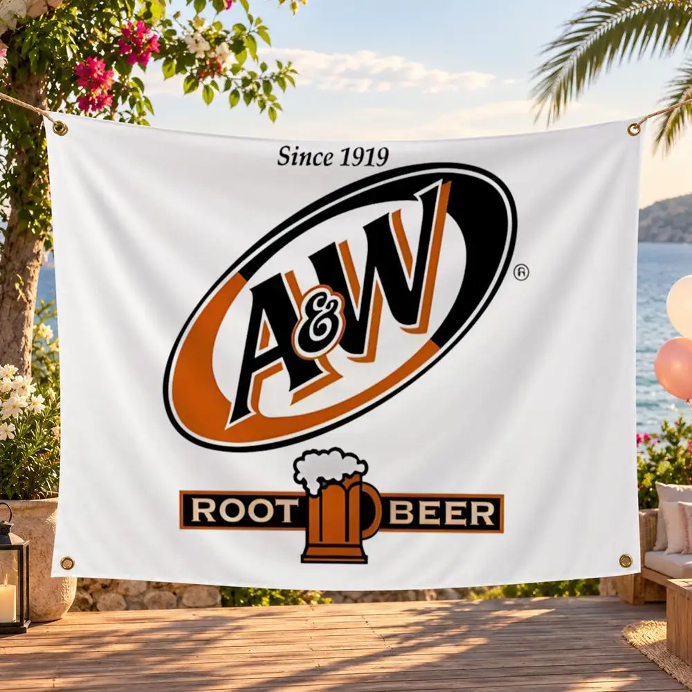 Brand A&W Root Beer Flags Minimalist Fabric Banner Flags Garden Shop Bedroom Festival Birthday Wall Decor
