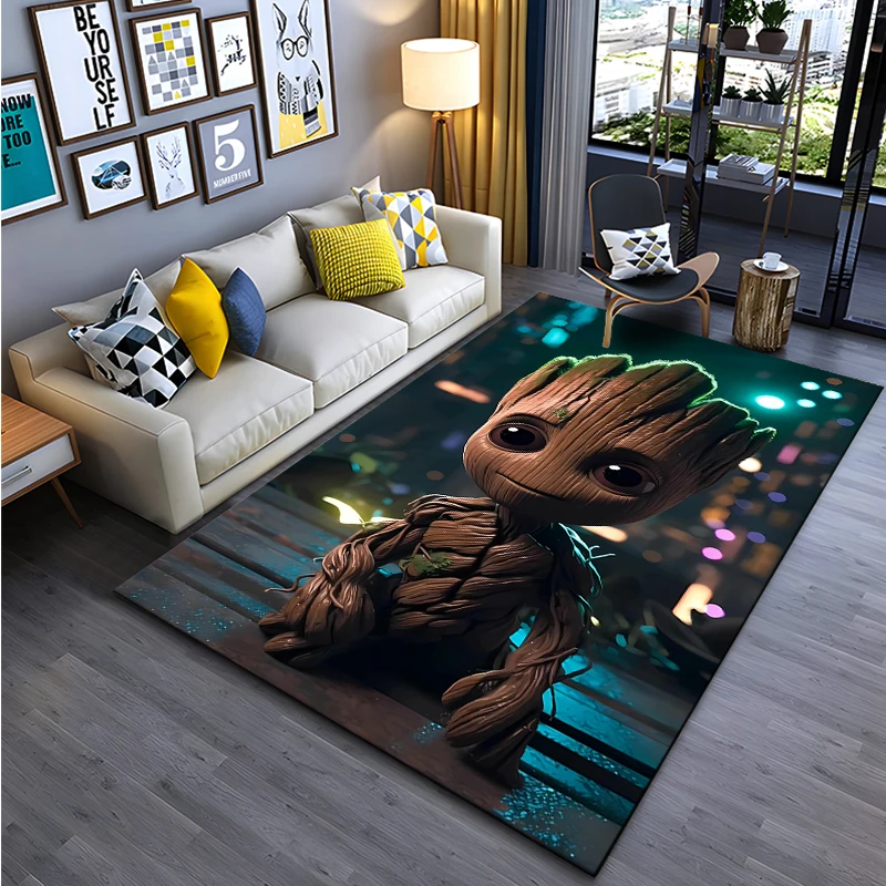 Marvel-Groot Printed Carpet Avengers Little Tree Man Mat Non-slip Carpet Rug Outdoor Carpet Door Mat Play Mat Baby BirthdayGift